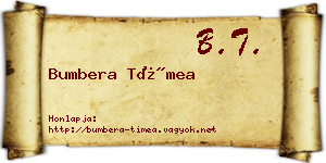 Bumbera Tímea névjegykártya