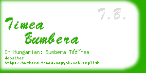 timea bumbera business card